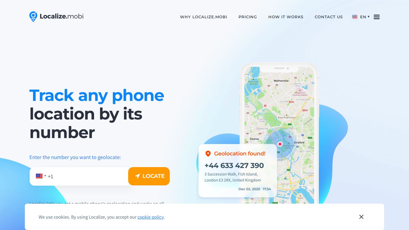 Phone tracker by Number - Find location by phone number with Localize.mobi